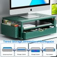 thumbnail image 2 of AllWays Plaza Desk Organizers and Accessories, Monitor Stand with Drawer and 2 Pen Holder, Desktop Organizer Suitable for Offices and Dormitories (Green), 2 of 16