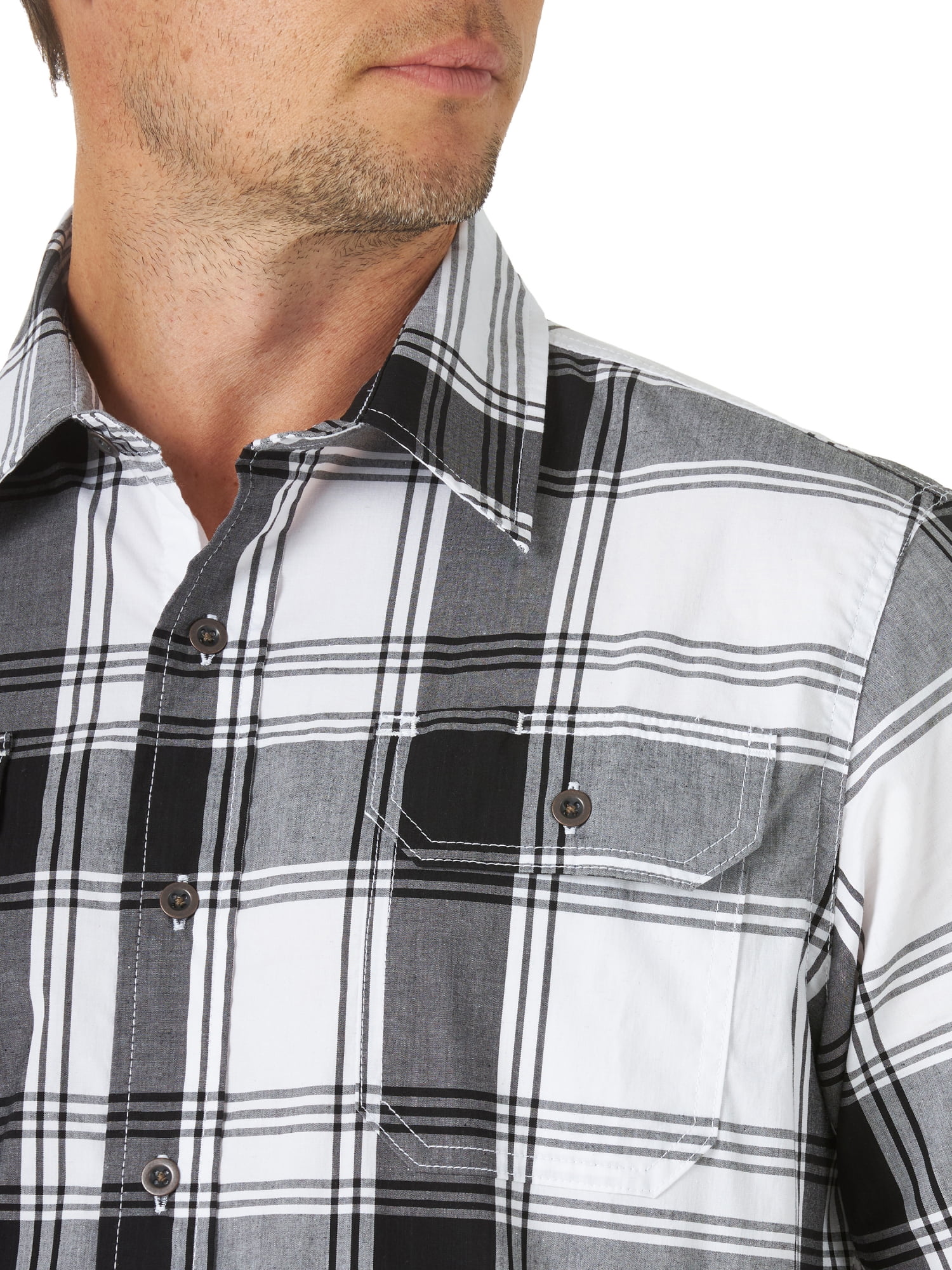 Wrangler Men's Short Sleeve Plaid Shirt