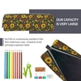 thumbnail image 5 of Yiaed Fall Daisy Leaf Nuts Print Leather Pencil Case - Leather Pen Pencil Holder - Elegant & Practical Pencil Pouch for Work & Office, 5 of 7
