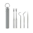 thumbnail image 1 of Cure-dents Professionnel Réutilisable Solide Résistant à l'Usure Nettoyage Facile Soins Buccaux Réduire la Plaque Acier Inoxydable Ensemble d'Outils de Nettoyage Cure-Dents pour Usage Quotidien, 1 of 10