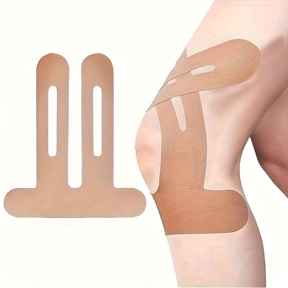 MISSMILE 10pcs Pre-Cut Kinesiology Tape for Knee, Waterproof & Elastic, Breathable Latex-Free Cotton Athletic Tape, Provide Support and Stability to Muscle - Ideal for Running, Hiking, Riding