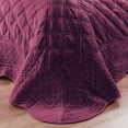 thumbnail image 4 of Home Soft Things 4 Piece Supersoft Microplush Bedspread Set - Burgundy - Oversized Queen (110" x 120"), 4 of 8