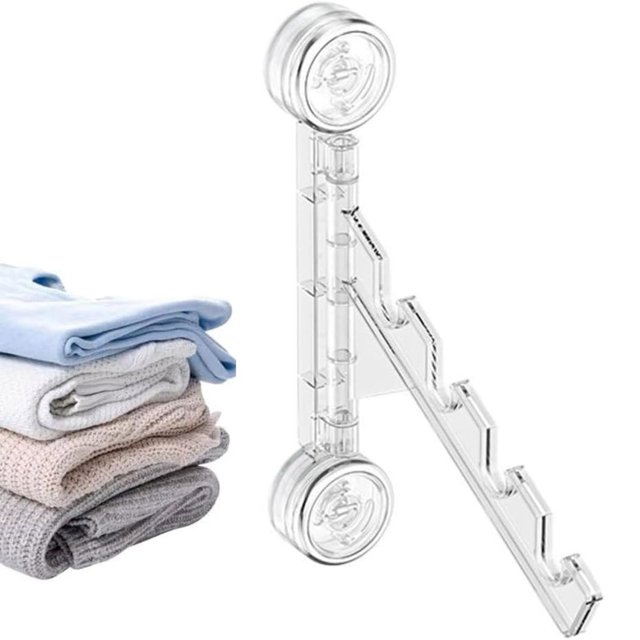 Clothes Rack Clothes Drying Rack,Suction Cup Folding Clothes Drying Rack Folding Transparent Clothes Rack Wall Mounted Laundry Rack Suction Cup Clothes Rack For Home Balcony Laundry Room,Clear
