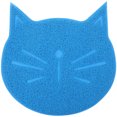 thumbnail image 1 of Tapis d'Alimentation pour Chat en PVC Bleu pour Usage Domestique Durable Antidérapant Imperméable Protège Sol 12.6 x 16.5 Pouces, 1 of 9
