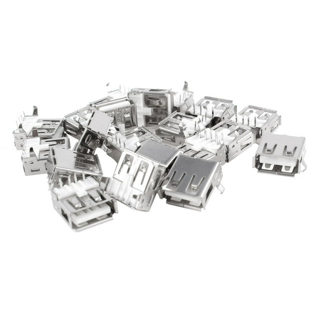 Unique Bargains 20 Pcs USB Femelle Type un Connecteur de Prise de Prise à Angle Droit à 4 Broches
