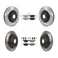 thumbnail image 1 of Transit Auto Front Ceramic Rear Semi-Metallic Pads and Coated Drilled Slotted Disc Brake Rotors Kit for Car Lincoln MKC KDA-101557, 1 of 9