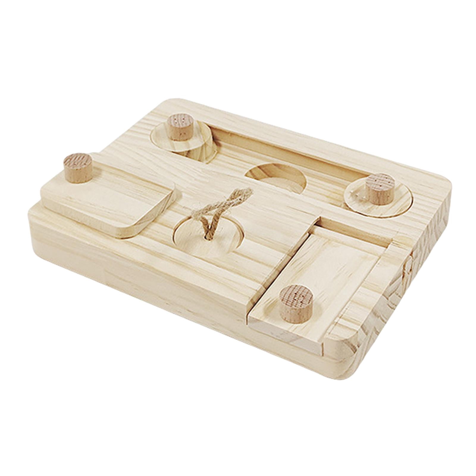 Wooden Enrichment Foraging Toy Chew Toys Hide Treats Puzzle Game Treat Dispenser style E