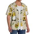 thumbnail image 2 of PAYOHTO Gnomes Bees and Sunflowers Cute Mens Hawaiian Casual Short-sleeved Shirt Tropical Summer Beach Button Down Shirts, 2 of 7