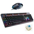 thumbnail image 3 of y ratón con cable para juegos Combo 104 teclas con teclas Multimedia ratón para juegos con reposabrazos de muñeca para Windows, PC, jugadores, Establecer un interruptor azul Hugo combo de teclado y ratón, 3 of 10