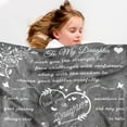 thumbnail image 5 of Daughter Blanket, Daughter Blankets From Mom Dad, Birthday Christmas Gifts For Daughter, I Love You Daughter Blanket Presents To Daughter, Daughter Soft Flannel Letter Throw Blanket " (Grey)(30"x40"), 5 of 7