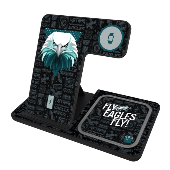 Keyscaper Black Philadelphia Eagles 3-in-1 Charging Station