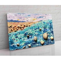 Canvas Wall Art Seascape Painting,Seashells Wall Art,Abstract Sea Canvas Artwork Painting for Modern Living Room Office Decor Framed Ready to Hang 12''''x18''''