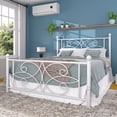thumbnail image 2 of VECELO Queen Size Metal Bed Frame with Headboard and Footboard, Heavy Duty Platform Bed, No Box Spring Needed, White, 2 of 7