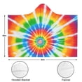 thumbnail image 3 of Wearable Blanket,Rainbow Tie Dye Sunburst Hooded Wearable Flannel Blanket for Adults & Teens,Winter Poncho Shawl Wrap Cape Cozy Anti-Pill,60"x80", 3 of 5