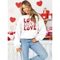 thumbnail image 6 of KimSoong Women Oversized Love Sweatshirt Funny Letter Print Long Sleeve Crew Shirt Holiday Pullover Tops, 6 of 8