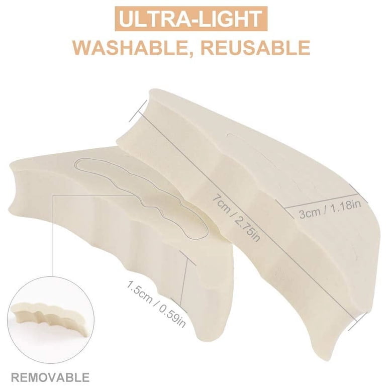 Adjustable Toe Filler Inserts - Reusable Shoe Filler for Big Shoes in Black/Skin/White | Perfect for Pumps, Flats, and Sneakers