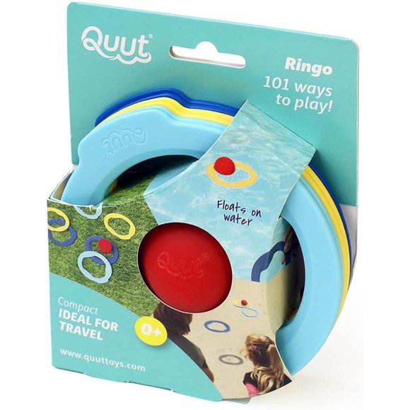 Quut - Ringo Multicolore - 6 Anneaux et 1 Balle - Design Primé - Jouet & Jeu d'Extérieur - Amusant pour Tous les Âges - Encourage la Coordination & le Jeu Actif