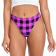 thumbnail image 1 of Fotbe Purple Black Buffalo Plaid Tanga Sin Costuras para Mujer con Estampado – Panties Invisibles, Transpirables y Cómodos para Uso Diario-X-Small, 1 of 6