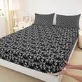 thumbnail image 3 of Feelyou Retro Damask Flower Bed Sheets, Bohemian Gothic Moth King Sheets, 4 Pieces, 3 of 7