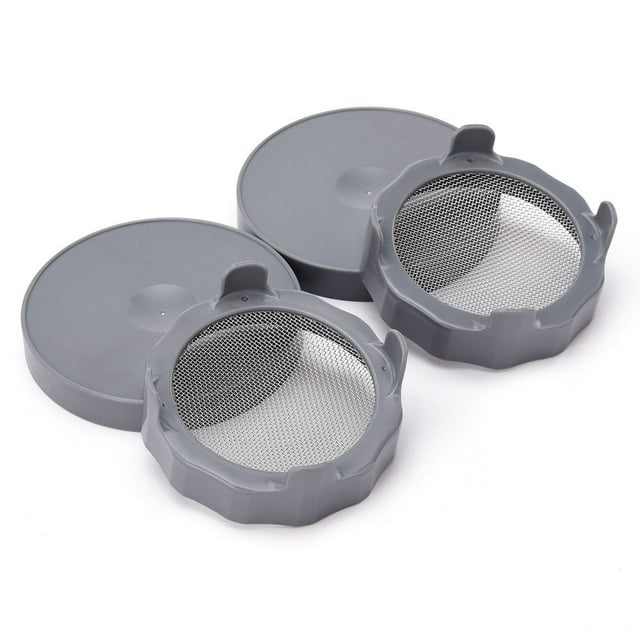 Plastic Sprout Lid With Stainless Steel Screen For Wide Mouth Mason Jars Germination Kit Sprouter Maker With Stand Water Tray