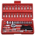 thumbnail image 1 of 46 In 1 Ratchet Screwdriver & Socket Set | Combination Wrench, Auto Repairing Bike Tool Kit Set | Flat, Fixed Square & Hex End | Box Application: Vehicle Maintenance & Repair | Tool Kit, 1 of 5
