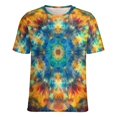 thumbnail image 5 of Kaleidoscope Mandala Colorful Floral Boho T Shirts Basic T-Shirt Short Sleeve Ladies Tee Shirt Summer Graphic Clothing, 5 of 6