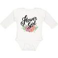 thumbnail image 3 of Inktastic Flower Girl Hand Lettering with Flowers Illustration Girls Long Sleeve Baby Bodysuit, 3 of 5