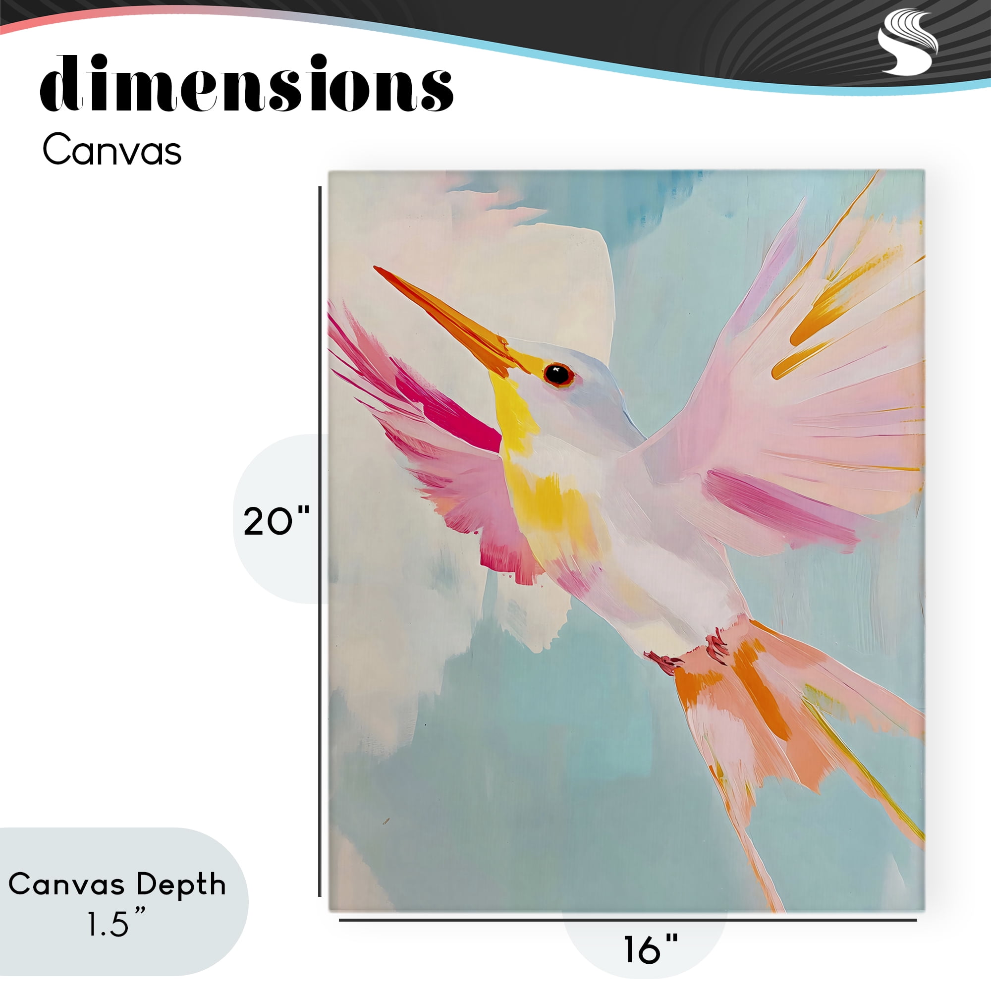 Stupell Industries Pastel Hummingbird Soaring Canvas Wall Art, design by The Prints Vibe