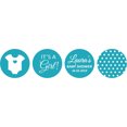 thumbnail image 2 of Darling Souvenir 190 Pcs Baby Shower Theme Custom Stickers for chocolate Candy Labels-Turquoise Blue, 2 of 2