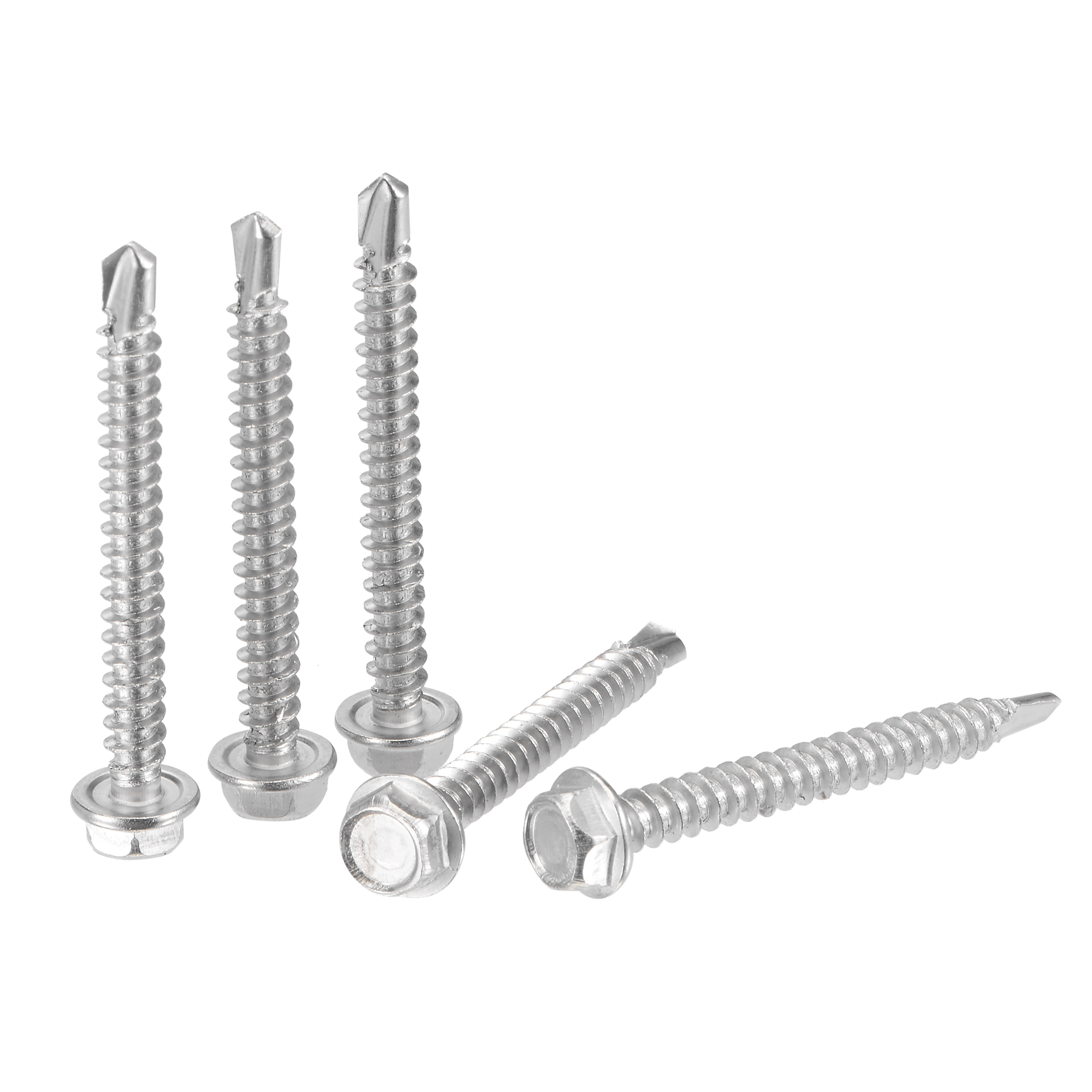 6 x 3/8 304 Stainless Steel Wood Sheet Metal Screw 100pcs uxcell