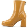 thumbnail image 3 of Journee Womens Aylani Crinkle Patent Vegan Leather Platform Booties, 3 of 10