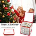 thumbnail image 4 of Caja de almacenamiento transparente para adornos navideños, caja de almacenamiento plegable de PVC para adornos navideños para hasta 64 adornos navideños, 4 of 8