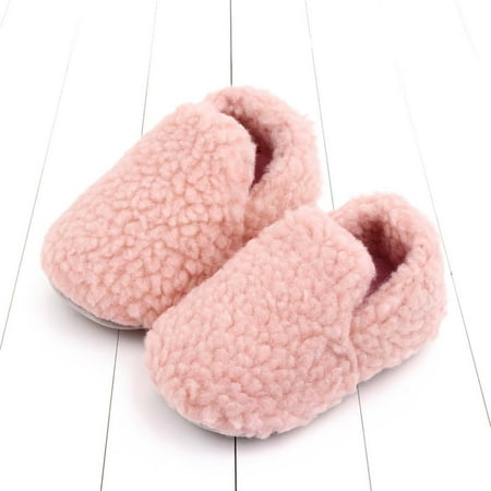 

Bnwani Shoes Children Solid Color Shoes Infant Cotton Shoes Baby Toddler Non-Slip Winter Fashion Cute Shoes Pink Size 13