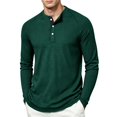 thumbnail image 2 of Yifymode Men's Henley Long Sleeve Shirts Button Casual Stylish T-Shirts Basic Solid Color Pullover Shirt,Beige 3XL, 2 of 6