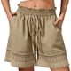 thumbnail image 1 of TaTaai Women's Casual Lace Bohemian Shorts High Elastic Waist Drawstring Wide Leg A-Line Pants with Hollow Out Trim Comfy Spring Summer Beach Vacation Bottoms Gift, 1 of 8