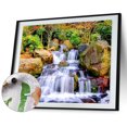 thumbnail image 3 of Kit de pintura al óleo de agua corriente de jardín de Kioto por números, cuadro de dibujo sin marco Likrtyny Oficina Multiescena Multifunción, 3 of 9
