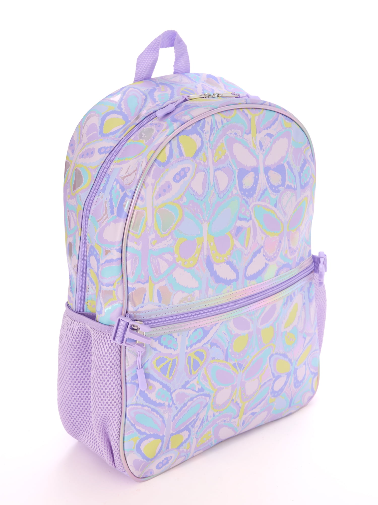 17" Girls' Butterfly Backpack with Stationary Set, Purple