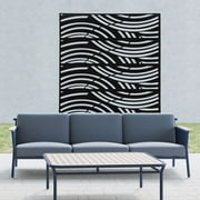 Miumaeov 3.7ft x 6ft Black Steel Outdoor Panel Privacy Screen