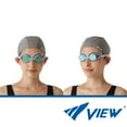 thumbnail image 2 of VIEW Swimming Gear V-630ASA SWIPE Fitness Swim Goggles, Blue/Emerald Mirrored Lens, 2 of 9