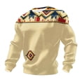 thumbnail image 3 of Ceisia Men's All-Season Casual Regular Fit Crew Neck Sweatshirt Beige Navajo Geometric Trim Waffle Knit Stretch Fabric Multicolor XXXXL Gifts, 3 of 3