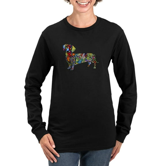 CafePress - Wild Dachshund Women's Long Sleeve Dark T Shirt - Women's Long Sleeve Graphic Tee Casual Fit