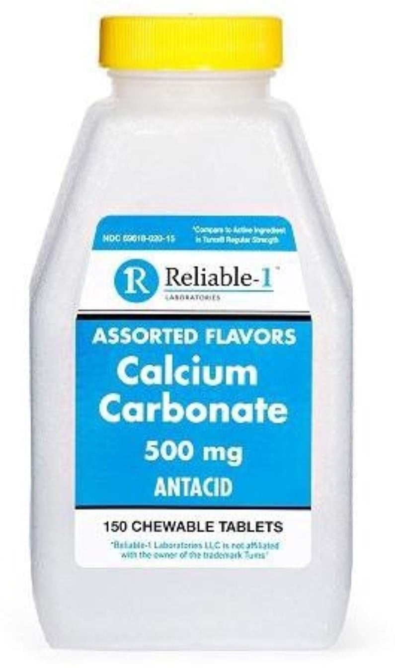 Reliable 1 Calcium Carbonate Antacid Supplement 500 mg, 150 ea