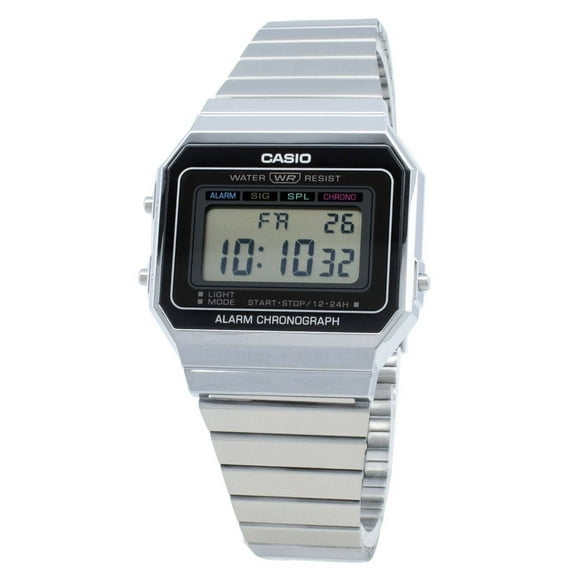 Casio Male Plastic Wristwatch, Silver, (A700W-1A)