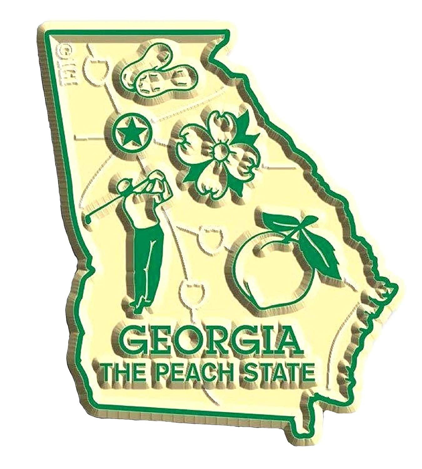 Georgia the Peach State Map Fridge Magnet - Walmart.com
