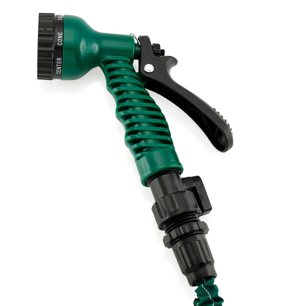 Expanding Flexible Garden Water Hose w/ Spray Nozzle in Green (25ft) - CycloneSound