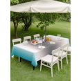 thumbnail image 5 of Outdoor Tablecloth with Umbrella Hole, Turquoise Grey Spillproof Waterproof Outdoor Table Cover, Gray Farmhouse Modern Rustic Patio Tablecloths for Party Picnic Camping, Rectangle 60"x120", 5 of 9