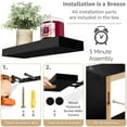 thumbnail image 4 of Sorbus Floating Shelves for Wall Set of 3 - Bathroom Shelves for Wall Storage, Over Toilet, Bedroom, Farmhouse, Wall Decor - 2 Floating Shelves with Invisible Brackets & 1 Rectangular Box, 4 of 7
