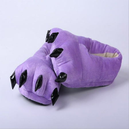 

Cosplay Monster Paw Plush Slippers Monster Feet Claw Slippers Home Shoes(Purple 40-44)
