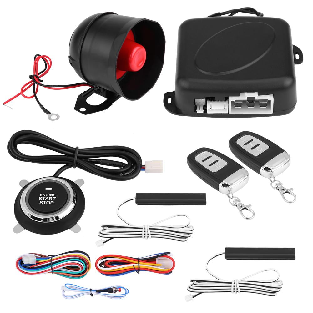 Qiilu Car Alarm Engine Push Stop Start Button Lock Starter Ignition Keyless Entry