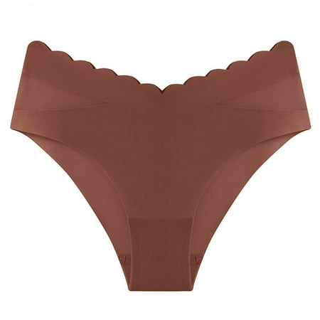 Can t Miss: Panty  Ropa Interior Invisible para Mujer  Women  Sexy Cotton Ice Silk Ultra-thin Breathable Seamless Briefs SOPATENOR Brown XL